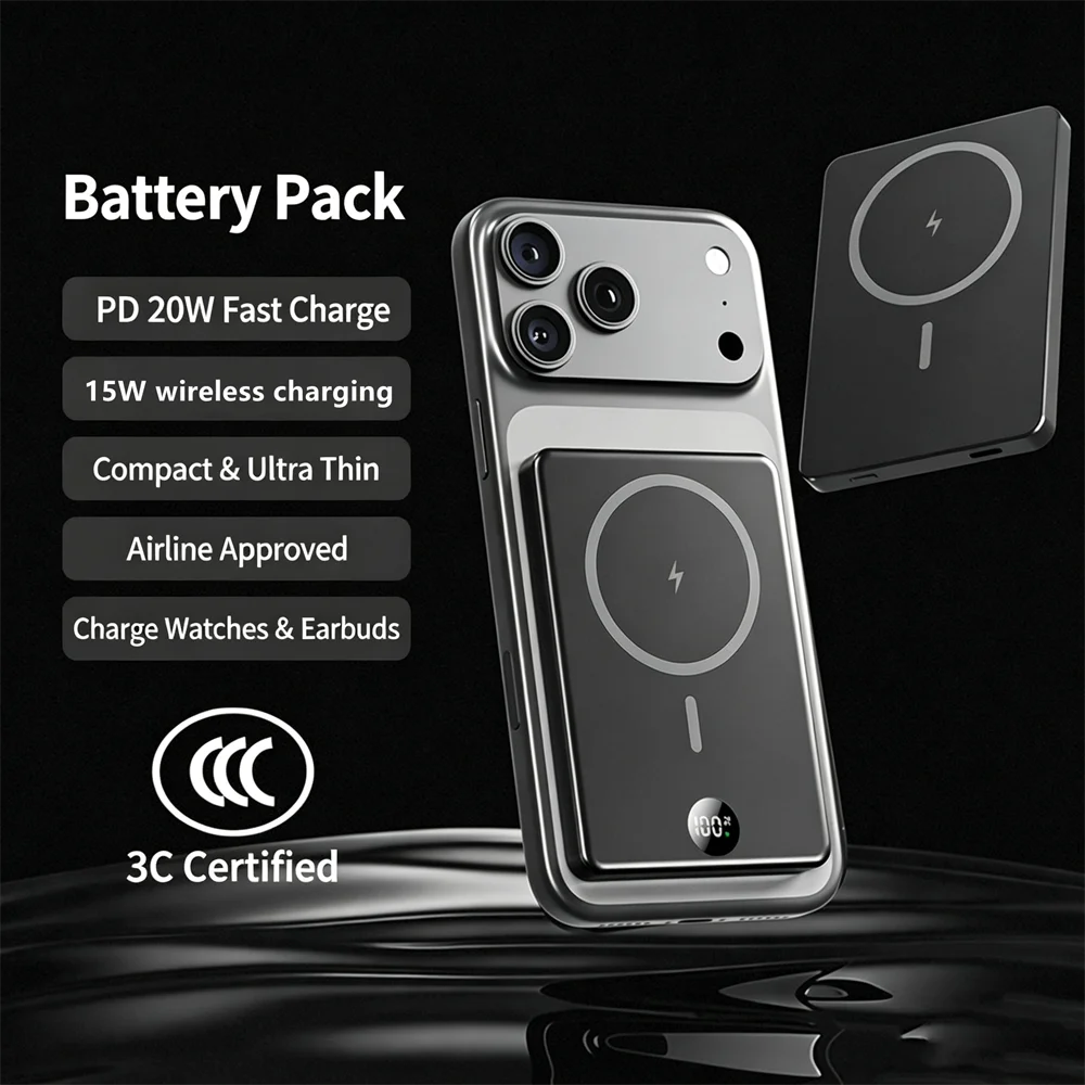 Slim Magnetic Power Bank 10000mAh