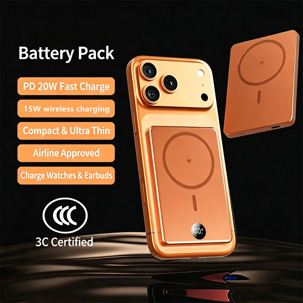 Slim Magnetic Power Bank 10000mAh